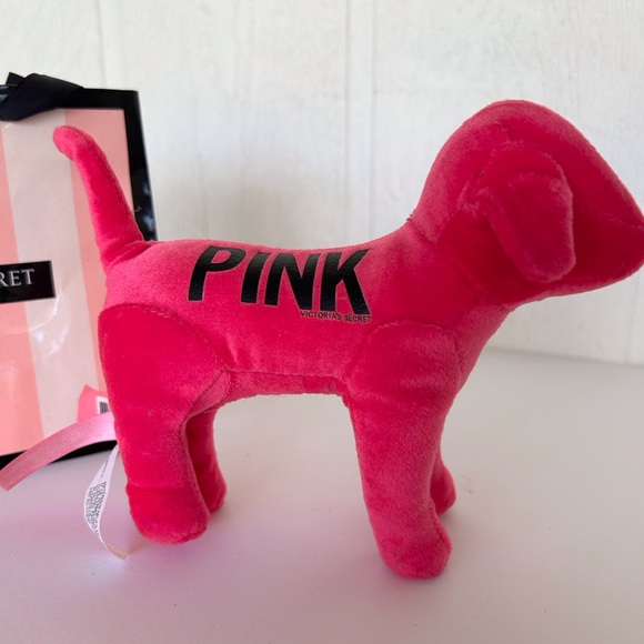 PINK VICTORIAS SECRET PLUSH VELVET PINK DOG NWT - Picture 14 of 14